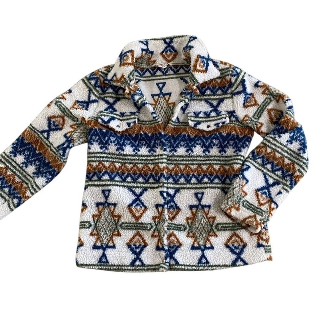 Southwestern Aztec Fleece Jacket Medium